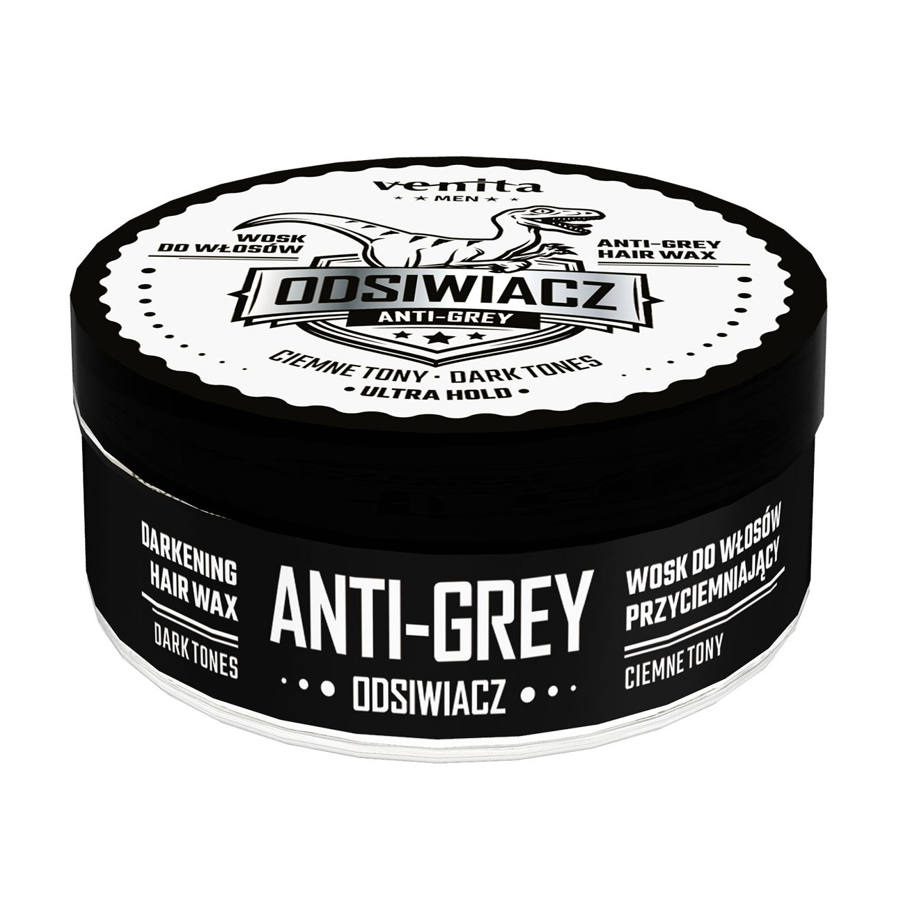 Чоловічий віск для зафарбовування сивого волосся Venita Men Anti-Grey Darkening Hair Wax, Dark Tones, 75 г